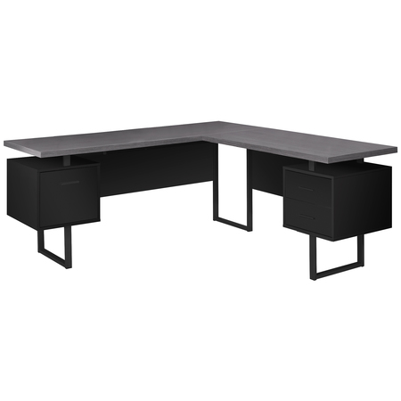 MONARCH SPECIALTIES Computer Desk, Home Office, Corner, Storage Drawers, 70"L, L Shape, Work, Laptop, Metal, Black I 7432